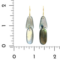 18K Yellow Gold Labradorite Drop Earrings