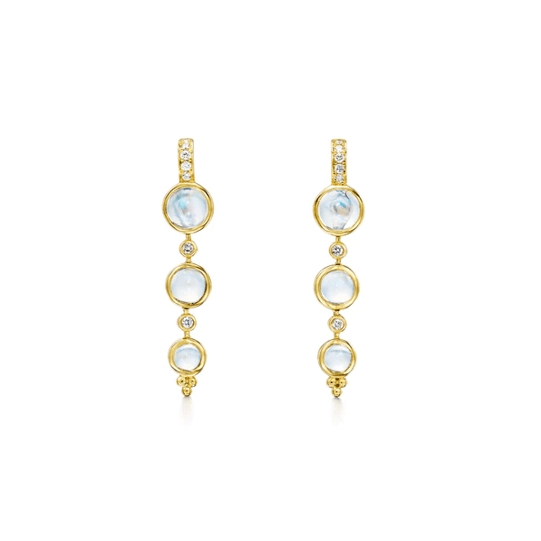 Temple St. Clair 18K Yellow Gold Triple Mulnar Drop Earrings