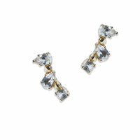 14K Yellow Gold Topaz Climber Earrings