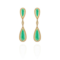 Fernando Jorge 18K Yellow Gold, Diamond and Chrysoprase Small Fluid Drop Earrings