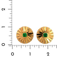 Eclat Jewels 18K Yellow Gold Tsavorite & Diamond Pin Wheel Stud Earrings