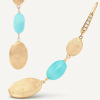 Marco Bicego 18K Yellow Gold Siviglia Turquoise Bead and Diamond Drop Earrings