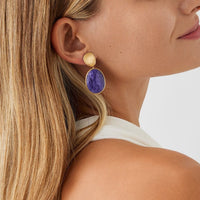 Marco Bicego 18K Yellow Gold Lunaria Charoite Drop Earrings