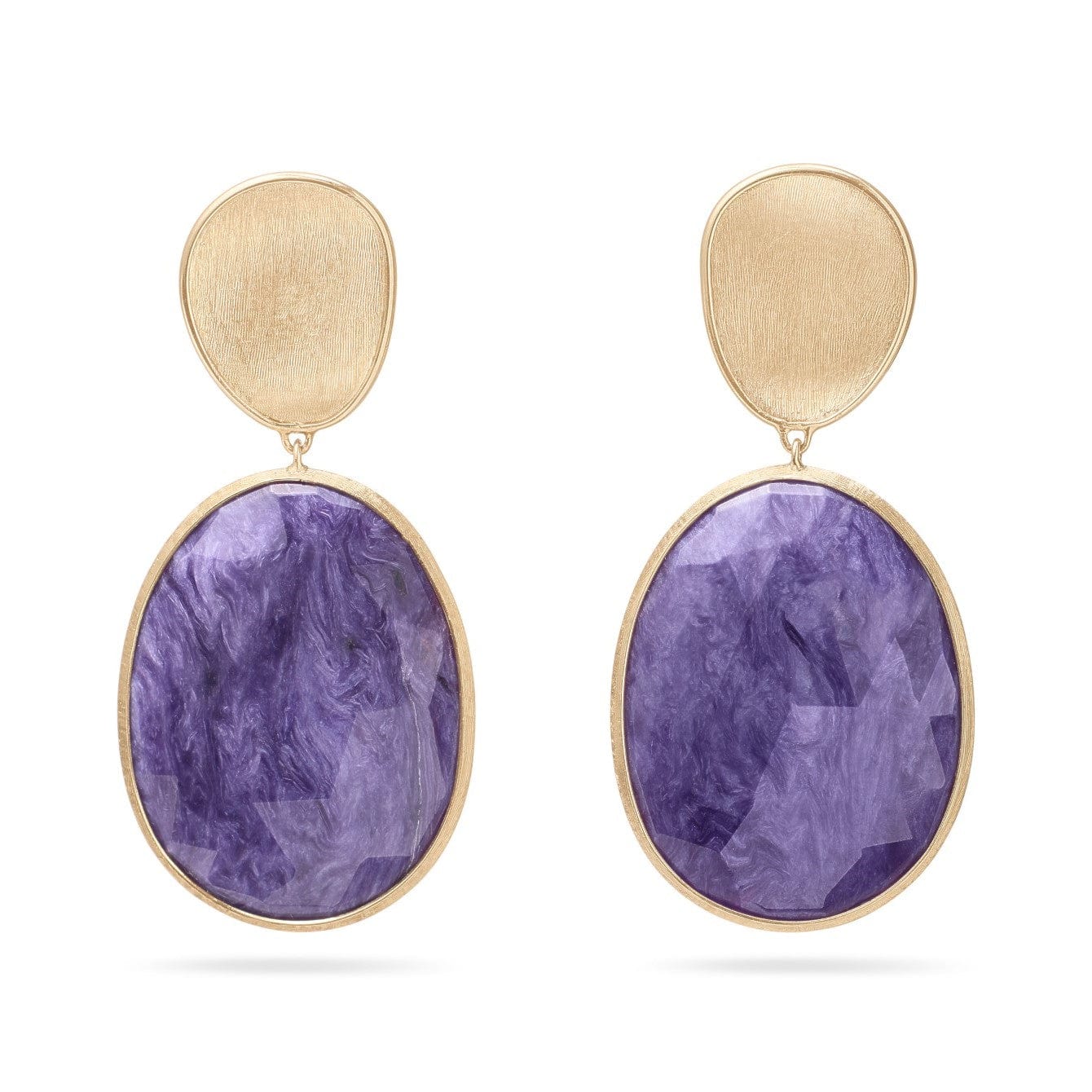 Marco Bicego 18K Yellow Gold Lunaria Charoite Drop Earrings