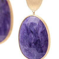 Marco Bicego 18K Yellow Gold Lunaria Charoite Drop Earrings