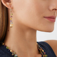 Marco Bicego 18K Yellow Gold Africa Multi Stone and Diamond Drop Earrings