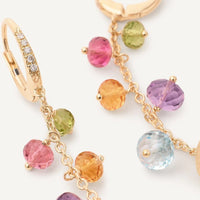 Marco Bicego 18K Yellow Gold Africa Multi Stone and Diamond Drop Earrings