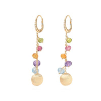 Marco Bicego 18K Yellow Gold Africa Multi Stone and Diamond Drop Earrings