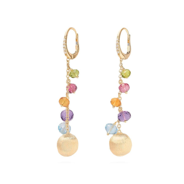 Marco Bicego 18K Yellow Gold Africa Multi Stone and Diamond Drop