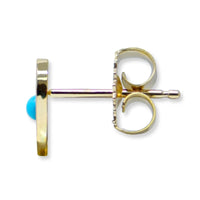 Anzie 14K Yellow Gold Turquoise Heart Stud Earrings