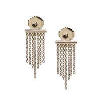 Anzie 14K Yellow Gold Cleo Jaeda Double Clear Topaz Studs with Fringe Backs