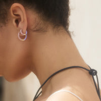 Emily P. Wheeler 18K Yellow Gold Purple Sapphire and Amethyst Baby Duo Enameled Hoops