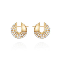 Fernando Jorge 18K Yellow Gold Diamond and Nephrite Jade Fluid Huggie Earrings