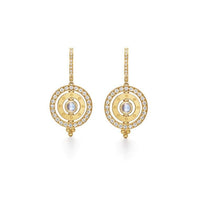 Temple St. Clair 18K Yellow Gold Diamond and Rainbow Moonstone Orbit Drop Earrings