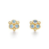 Temple St. Clair 18K Yellow Gold Moonstone and Diamond Classic Trio Earrings