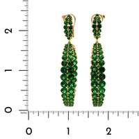 Etho Maria 18K Yellow Gold Tsavorite Hoop Drop Earrings