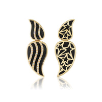 Sorellina 18K Yellow Gold Onyx and Diamond Stardust Statement Earrings
