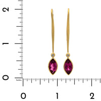 Suzy Landa 18K Yellow Gold Rubellite and Diamond Lolli Earrings