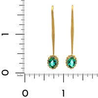 Suzy Landa 18K Yellow Gold Green Tourmaline and Diamond Lolli Earrings
