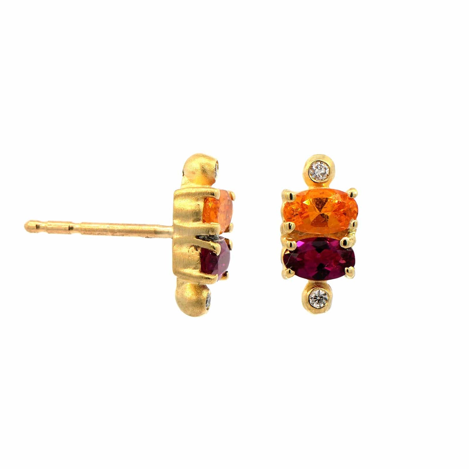 Suzy Landa 18K Yellow Gold Spessartite Garnet, Rubellite, and 