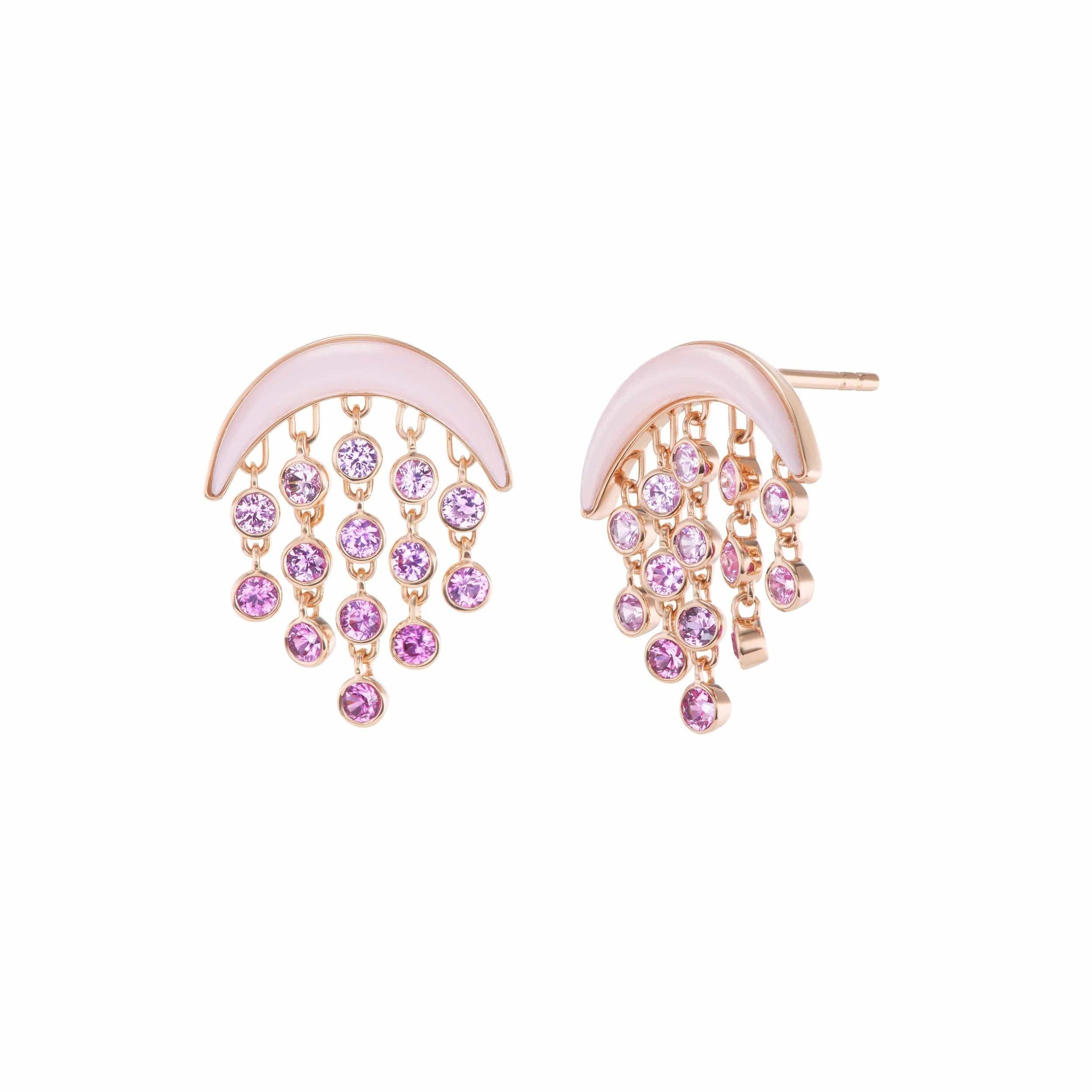Emily Wheeler 18K Rose Gold Pink Sapphire and Pink Opal