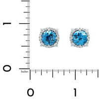 18K White Gold Blue Zircon Studs