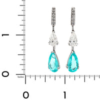 Zydo 18K White Gold Tourmaline and Diamond Earrings