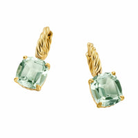 Marbella Drop Earrings 18K Yellow Gold with Prasiolite, 11mm