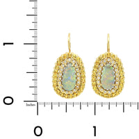 Suzy Landa 18K Yellow Gold Opal, Sapphire, and Diamond Earrings