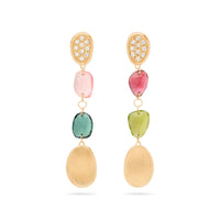 Marco Bicego 18K Yellow Gold Lunaria Tourmaline and Diamond Drop Earrings