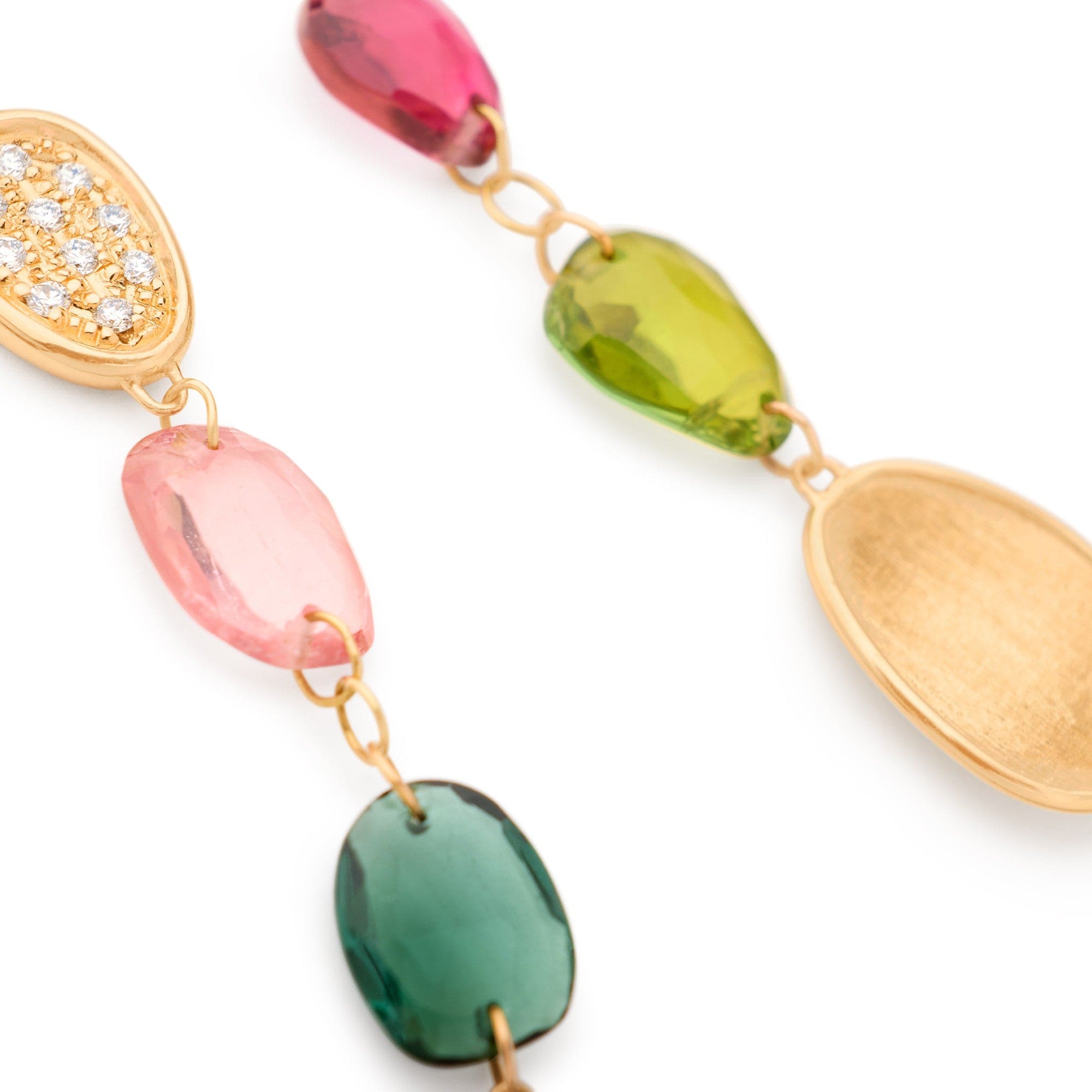 Marco Bicego 18K Yellow Gold Lunaria Tourmaline and Diamond Drop Earrings