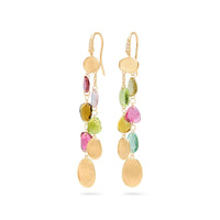 Marco Bicego 18K Yellow Gold Lunaria Multi Strand Tourmaline and Diamond Drop Earrings