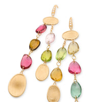 Marco Bicego 18K Yellow Gold Lunaria Multi Strand Tourmaline and Diamond Drop Earrings