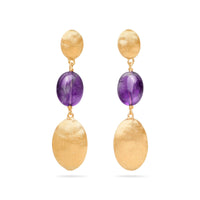 Marco Bicego Siviglia 18K Yellow Gold Amethyst Triple Drop Earrings