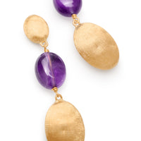 Marco Bicego Siviglia 18K Yellow Gold Amethyst Triple Drop Earrings
