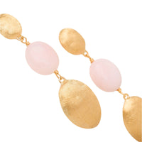Marco Bicego Siviglia 18K Yellow Gold Pink Opal Triple Drop Earrings
