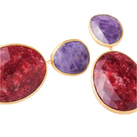Marco Bicego 18K Yellow Gold Lunaria Charoite and Thulite Drop Earrings