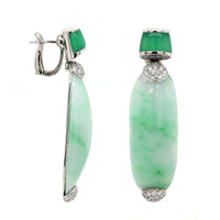 Eclat Jewels 18K White Gold Jade, Chrysoprase, and Diamond Drop Earrings
