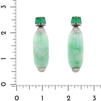 Eclat Jewels 18K White Gold Jade, Chrysoprase, and Diamond Drop Earrings
