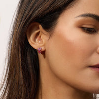 Emily P. Wheeler 18K Yellow Gold Pink Tourmaline Arashi Huggie Earrings