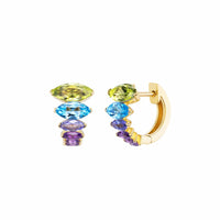 Emily P. Wheeler 18K Yellow Gold Multi Stone Arashi Huggie Earrings
