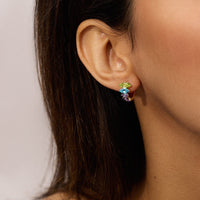 Emily P. Wheeler 18K Yellow Gold Multi Stone Arashi Huggie Earrings