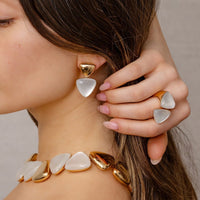 Vhernier 18K Rose Gold Rock Crystal and Mother of Pearl Drop Earrings