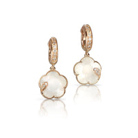 Pasquale Bruni 18K Rose Gold Diamond, Mother of Pearl, and Moonstone Petit Joli Lunaire Earrings