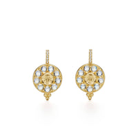 Temple St. Clair 18K Yellow Gold Selena Luna Rainbow Moonstone and Diamond Earrings
