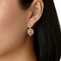 Temple St. Clair 18K Yellow Gold Selena Luna Rainbow Moonstone and Diamond Earrings