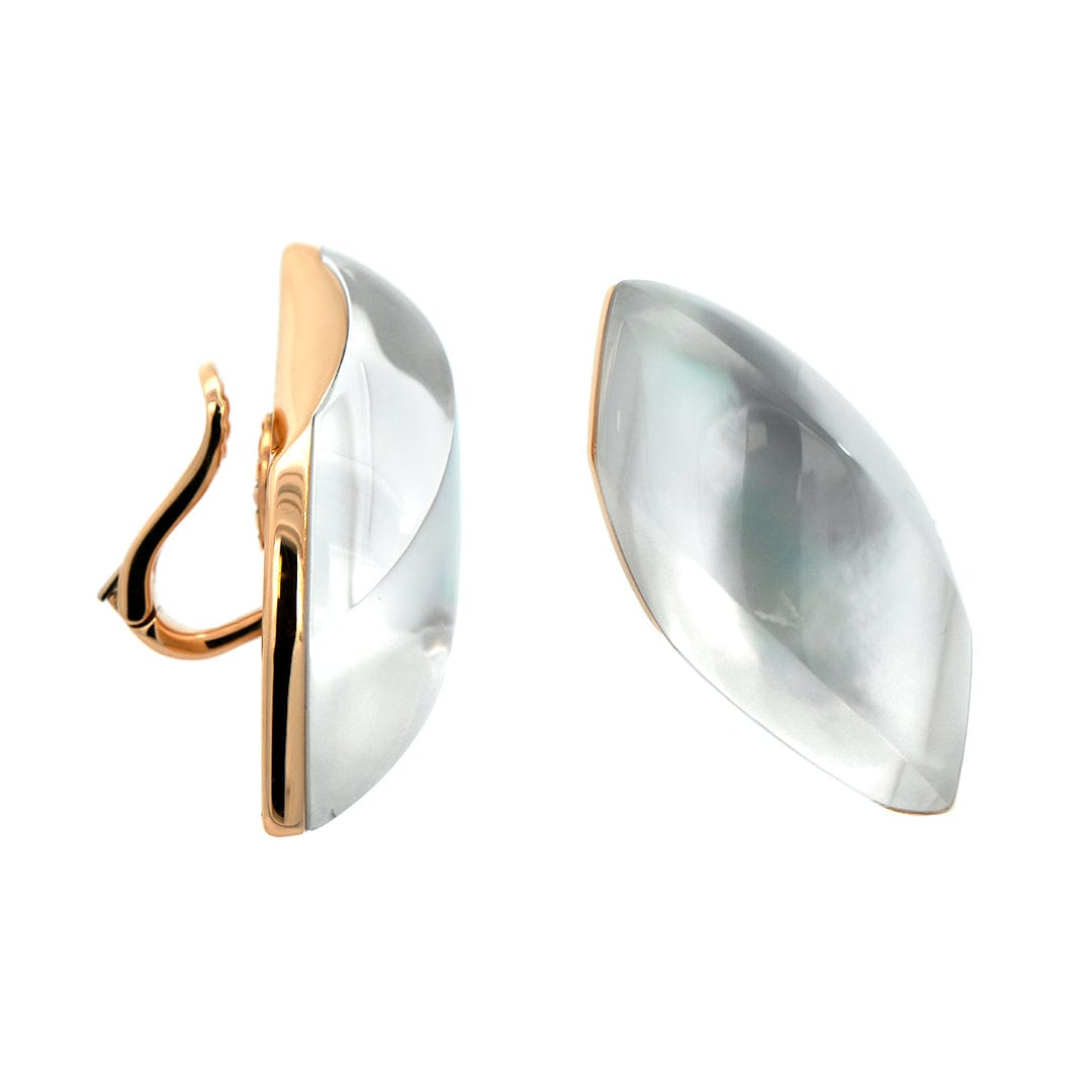 Vhernier 18K Rose Gold White Mother of Pearl and Rock Crystal Alandino Earrings