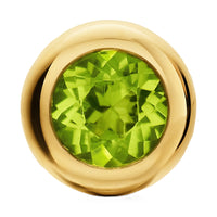 Bezel Set Stud Earrings 18K Yellow Gold with Peridot, 6.6mm
