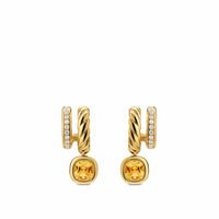 DY Mercer® Color Two Row Drop Earrings 18K Yellow Gold with Citrine and Diamonds, 19.5mm