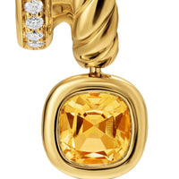 DY Mercer® Color Two Row Drop Earrings 18K Yellow Gold with Citrine and Diamonds, 19.5mm
